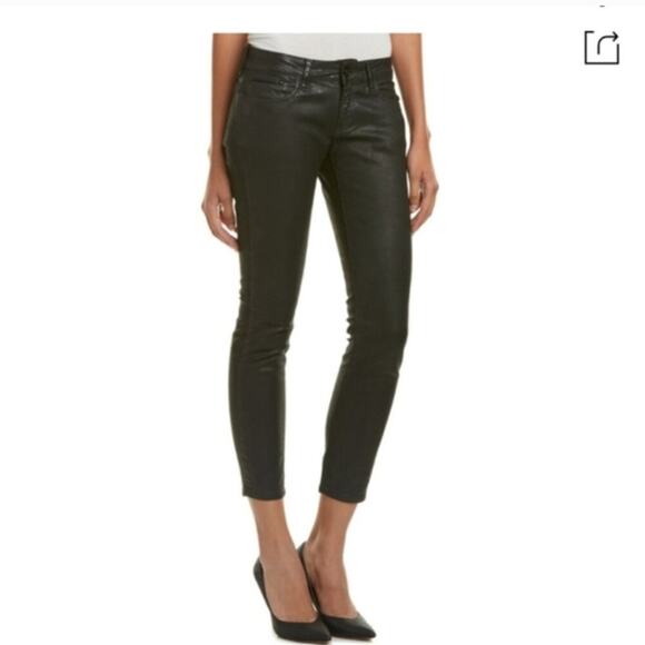 The Kooples Leather Effect Short Fit Black Skinny Jeans Size 28 - Picture 1 of 9